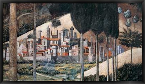 Framed Benozzo Gozzoli - Citta di San Gimignano Size 54.5x31.25 Print