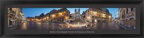 Framed Rome Panoramic View of Plaza di Spagna Print