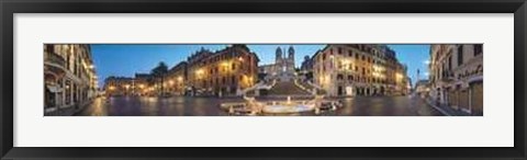 Framed Rome Panoramic View of Plaza di Spagna Print