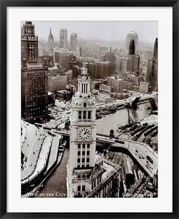 Framed View to the City Chicago 1955 Print