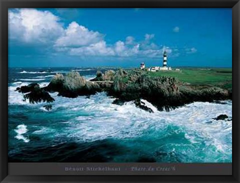 Framed Benoit Stichelbaut - Phare du Creac&#39;h Size 31.5x23.75 Print