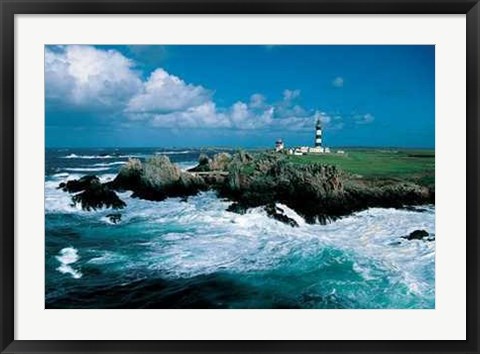 Framed Benoit Stichelbaut - Phare du Creac&#39;h Size 31.5x23.75 Print