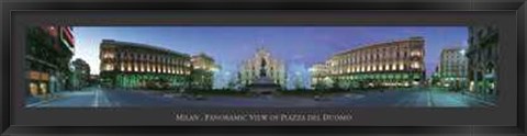 Framed Italy Milan - Panoramic Piazza del Duomo Print