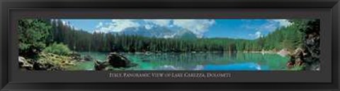 Framed Italy Panoramic View of Lake Carezza Print