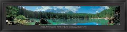 Framed Italy Panoramic View of Lake Carezza Print