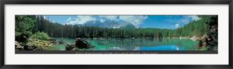 Framed Italy Panoramic View of Lake Carezza Print