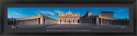 Framed Rome Panoramic View of St.Peter&#39;s Basilica Print