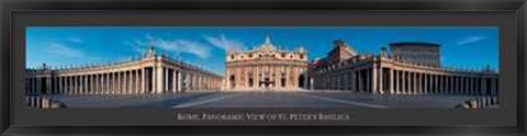 Framed Rome Panoramic View of St.Peter&#39;s Basilica Print