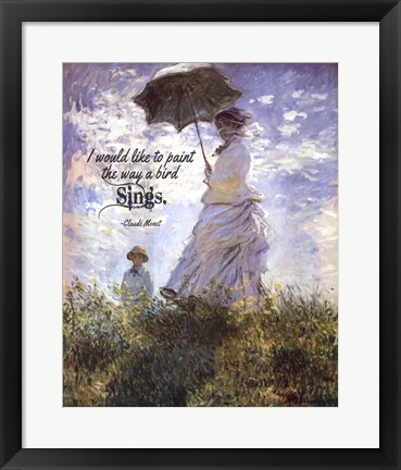 Framed Monet Quote Madame Monet and Her Son Print