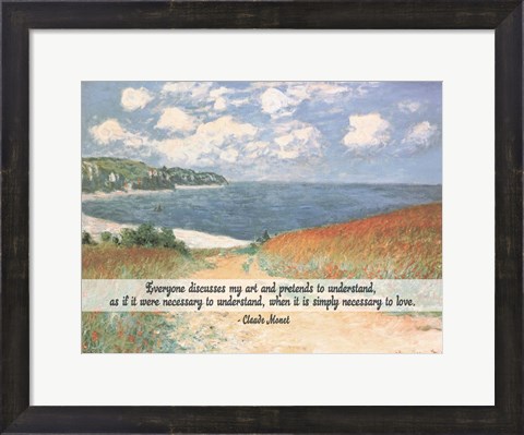 Framed Monet Quote Chemin Dans Les Bles A Pourville Print