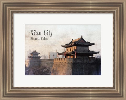 Framed Vintage Xi&#39;an City, China, Asia Print