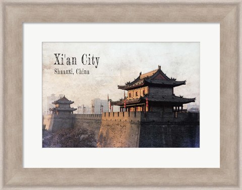 Framed Vintage Xi&#39;an City, China, Asia Print