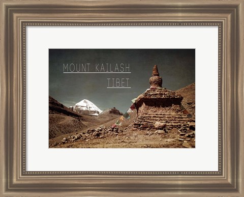 Framed Vintage Mount Kailash, Tibet, Asia Print