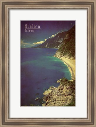 Framed Vintage Hualien Coast, Taiwan, Asia Print