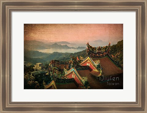 Framed Vintage Jiufen, Taiwan, Asia Print