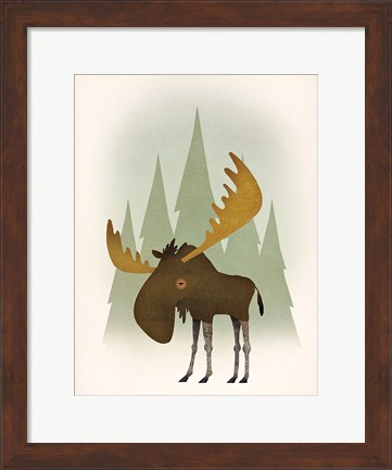 Framed Forest Moose Print