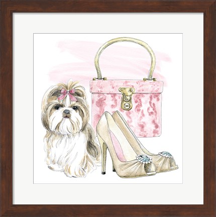 Framed Glamour Pups II Print