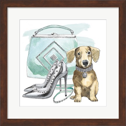 Framed Glamour Pups III Print