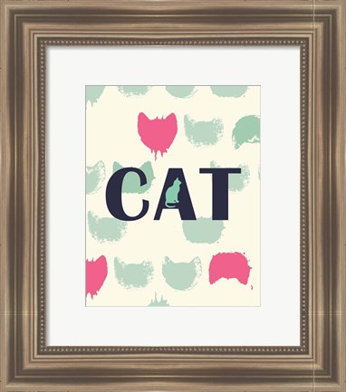 Framed Cat Heads Print