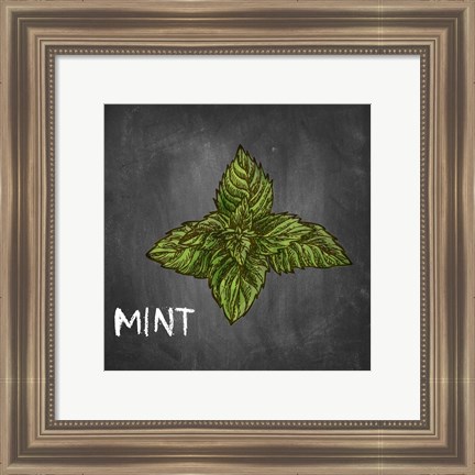 Framed Mint on Chalkboard Print