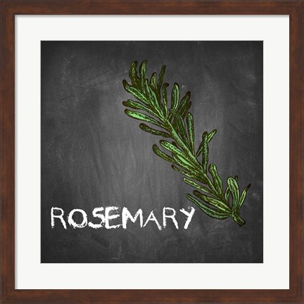 Framed Rosemary on Chalkboard Print