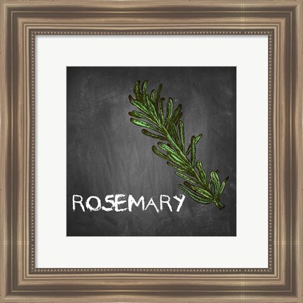 Framed Rosemary on Chalkboard Print