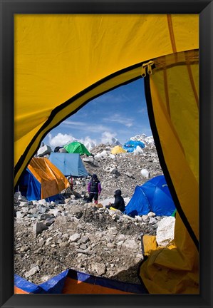 Framed Tents of Mountaineers , Mt Everest, Nepal Print