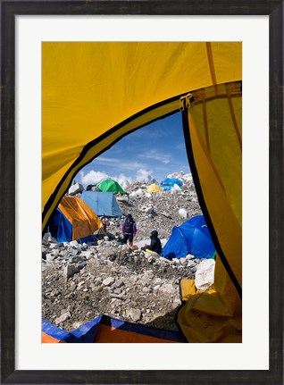 Framed Tents of Mountaineers , Mt Everest, Nepal Print