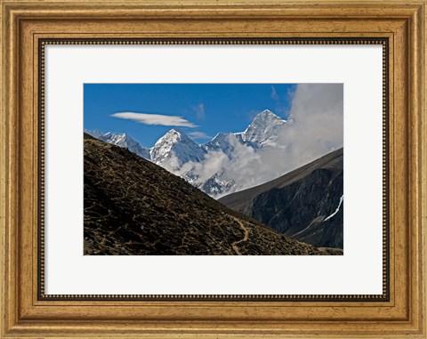 Framed Everest Base Camp Trail snakes along the Khumbu Valley, Nepal Print