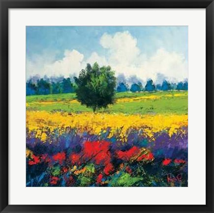 Framed Claudio Rabino - Prati in Fiore Size 27.5x27.5 Print