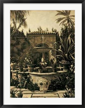 Framed David Parks - Courtyard Fountain Size 27.5x35.5 Print