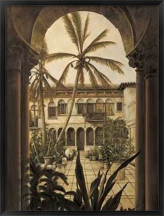 Framed David Parks - View to the Courtyard Size 38.75x49.75 Print