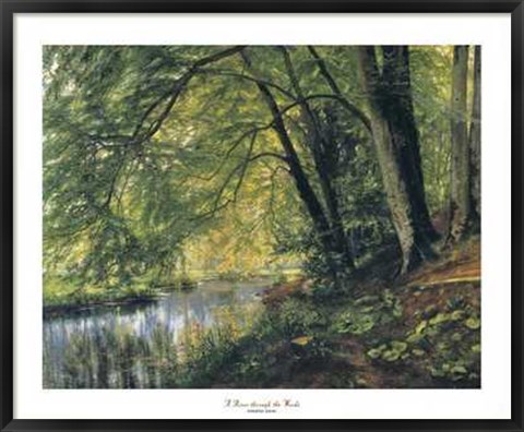 Framed River Through the Woods Print