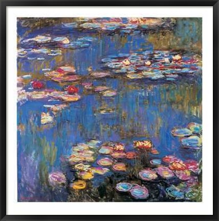 Framed Waterlilies, c.1916 Print