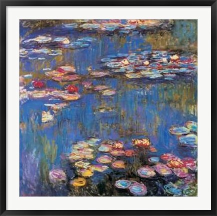 Framed Waterlilies, c.1916 Print