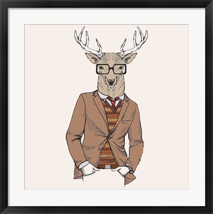 Framed Deer-man 1 Print