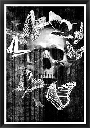 Framed Skull Butterfly Crown Print