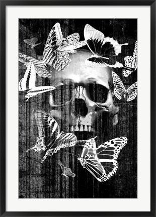 Framed Skull Butterfly Crown Print