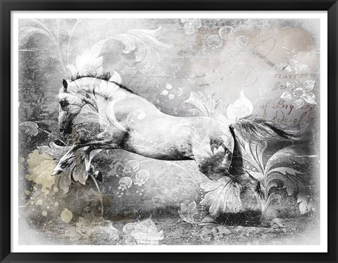 Framed White Horse Print