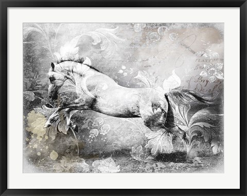 Framed White Horse Print