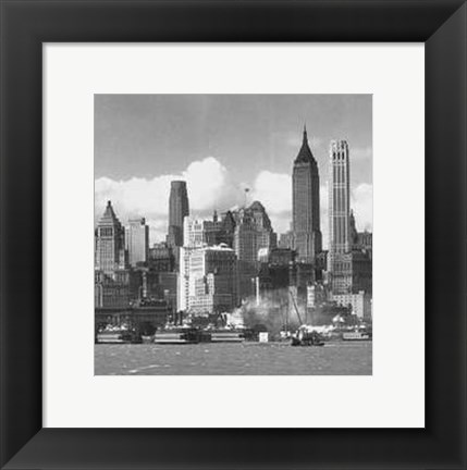 Framed Manhattan Skyline, New York City, c.1940 Print