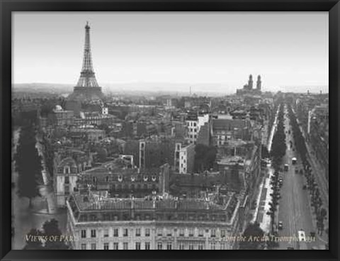 Framed Views of Paris from the Arc de Triomph Print