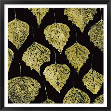 Framed Green Leaves Print