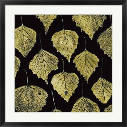 Framed Green Leaves Print