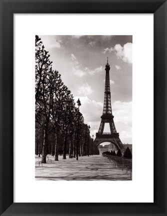 Framed Promenade to the Eiffel Tower Print