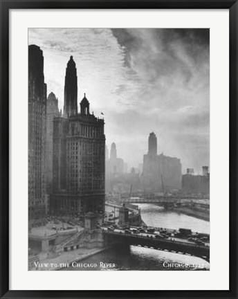 Framed View to the Chicago River Print