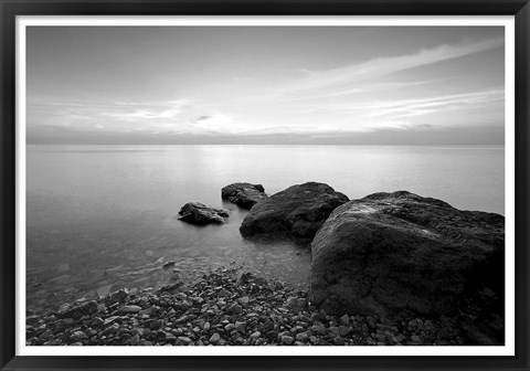 Framed Rocks on Beach 2 Print