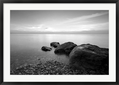 Framed Rocks on Beach 2 Print