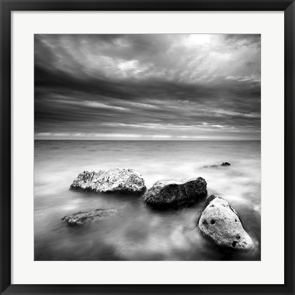 Framed Rocks on Beach 3 Print