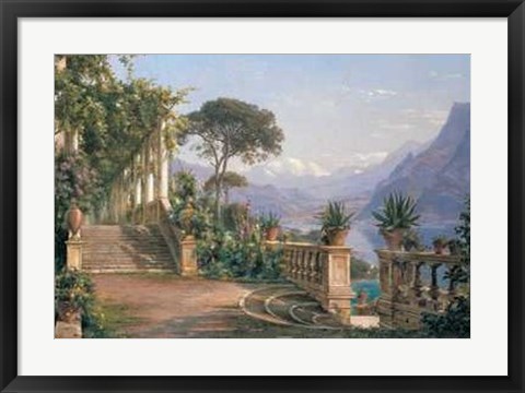 Framed Lodge on Lake Como Print